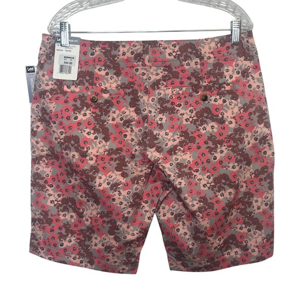 Lee Floral Bermuda Shorts Womens Size 12 Pink Midrise New Summer Casual - Picture 2 of 11